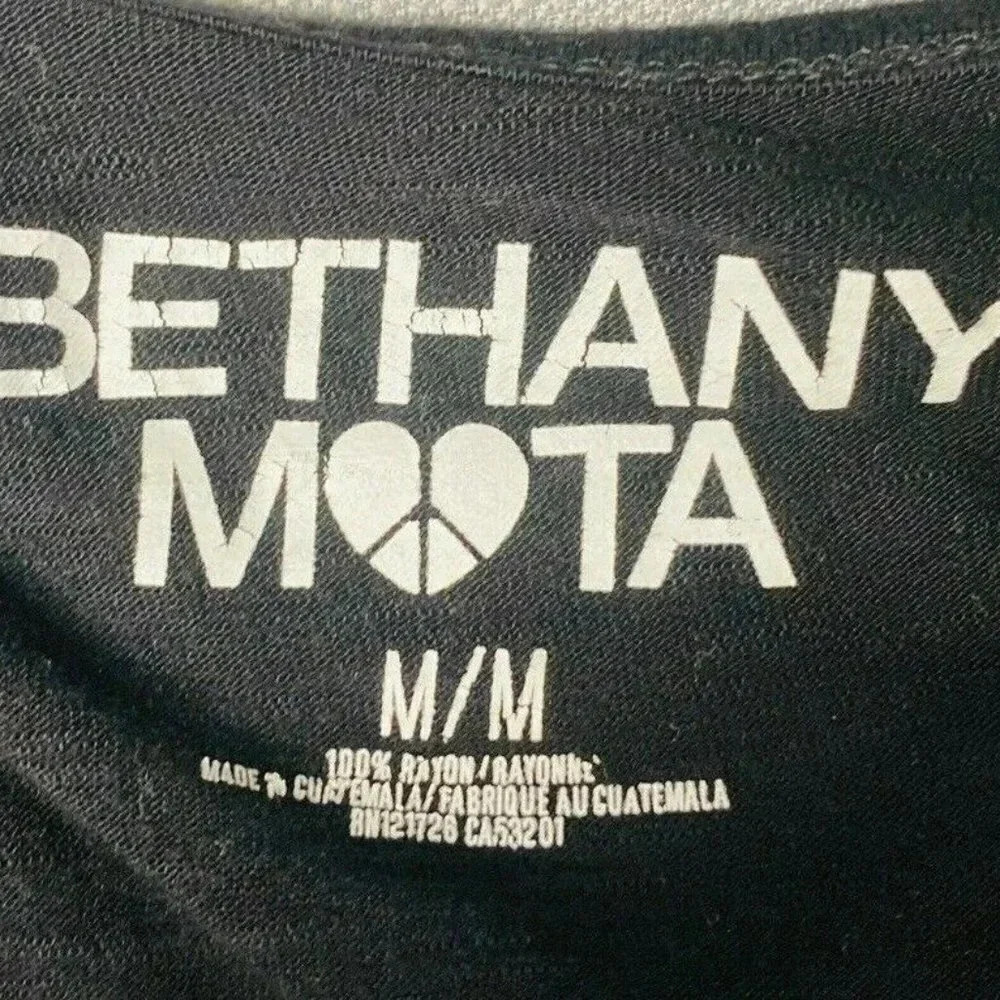 BETHANY MOTA Women Short Sleep Pull Over Scoop Neck "FRIDAY" Black Top Sz Medium - Picture 11 of 11